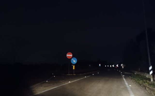 sp 12 Corato Trani illuminazione spenta