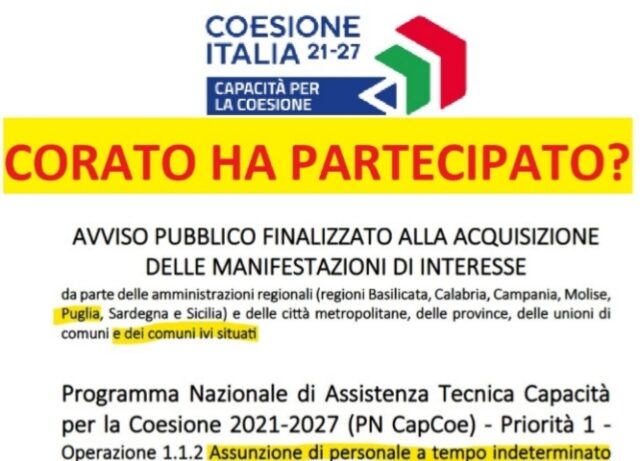 coesione Italia Comune di Corato