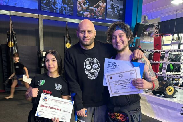 Domenico Balducci e Vittoria Fusaro cintura nera kickboxing Tigers Gym
