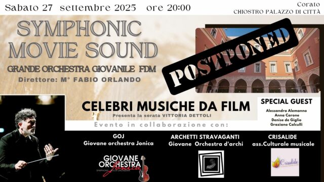 Festival delle Murge 2025 25° Festival delle Murge: rinviato il concerto del 27 settembre