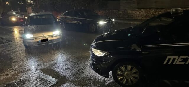 Auto rubata a Ruvo di Puglia recuperata dopo un inseguimento di una pattuglia della Metronotte