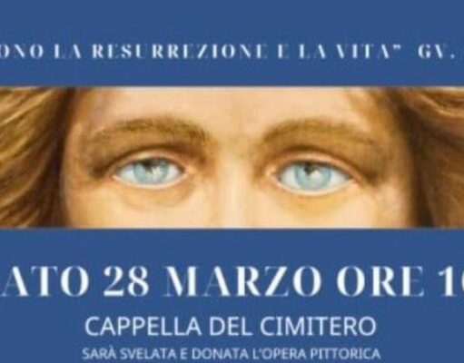 Il maestro Luigi Basile dona un’opera sulla resurrezione di Cristo alla Cappella del Cimitero di Corato