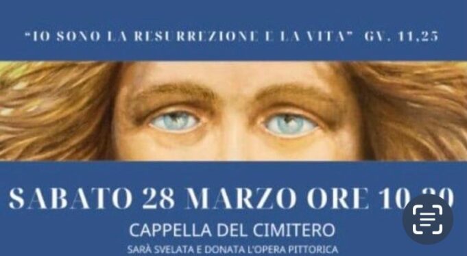 Il maestro Luigi Basile dona un’opera sulla resurrezione di Cristo alla Cappella del Cimitero di Corato