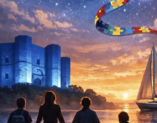 Castel del Monte illuminato di blu per “Onde Blu”, la sensibilizzare sul tema dell’autismo e dell’inclusione