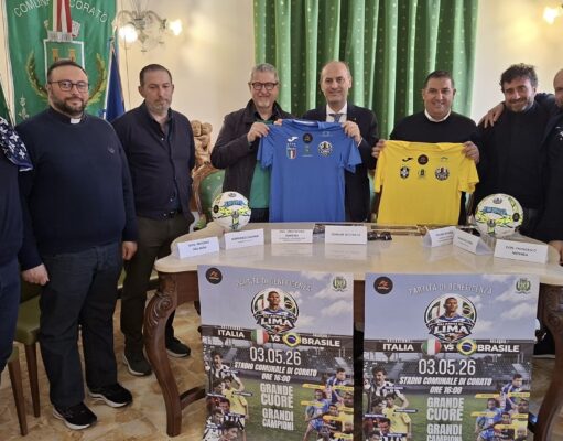 Presentazione partita benefica di calcio “vecchie glorie” Italia vs Brasile a Corato