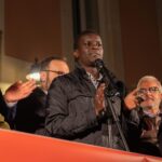 Comizio Corrado De Benedittis candidato sindaco Corato: intervento di un candidato consigliere